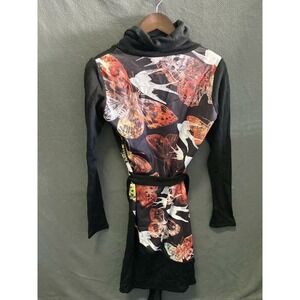 Smash‎ Sweater Dress Womens Size Large Butterfly belted Cowl Neck NEW